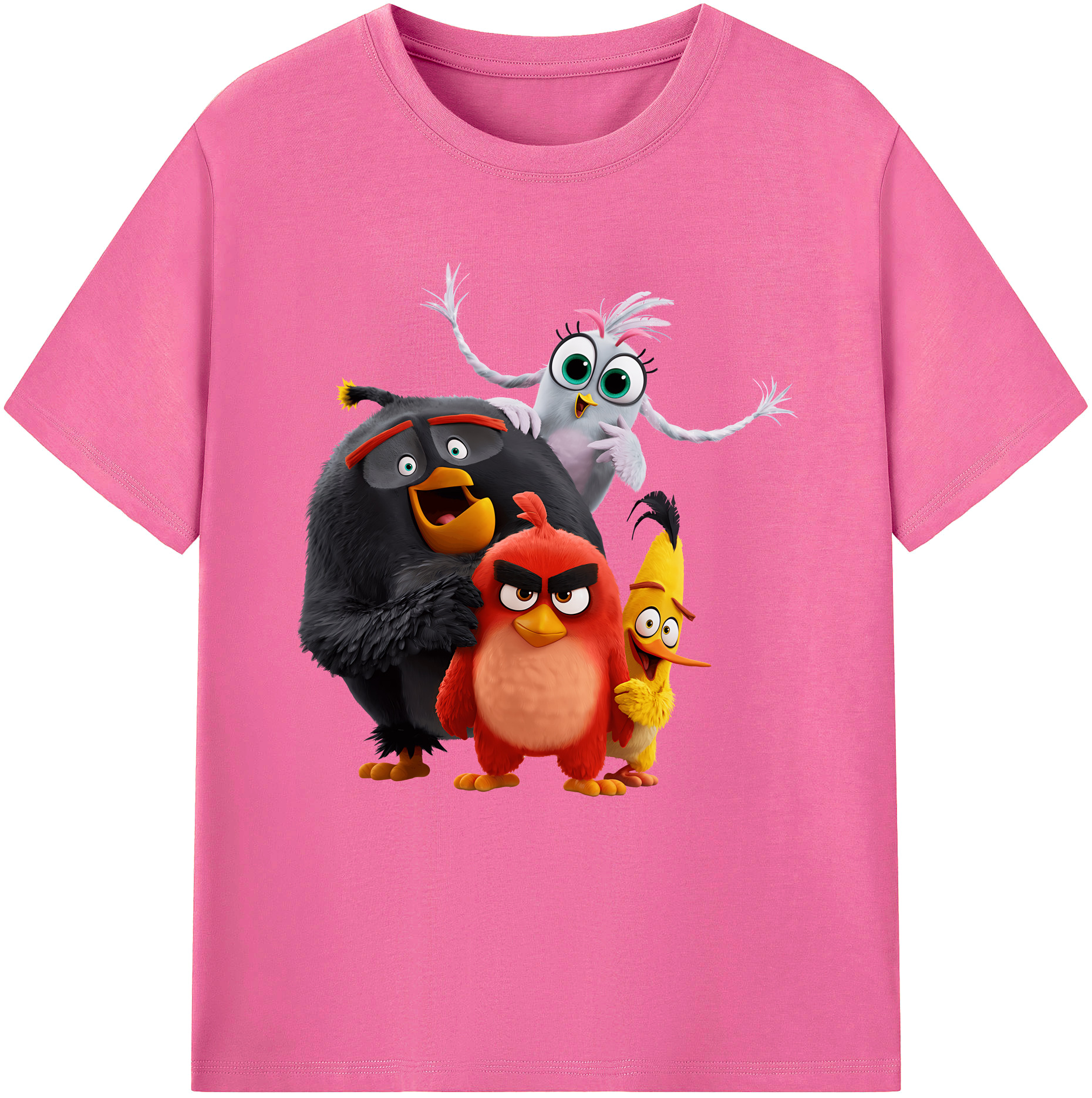 （画像用） Angry Birds アングリーバード レディースカジュアルプリントTシャツ（綿100％）